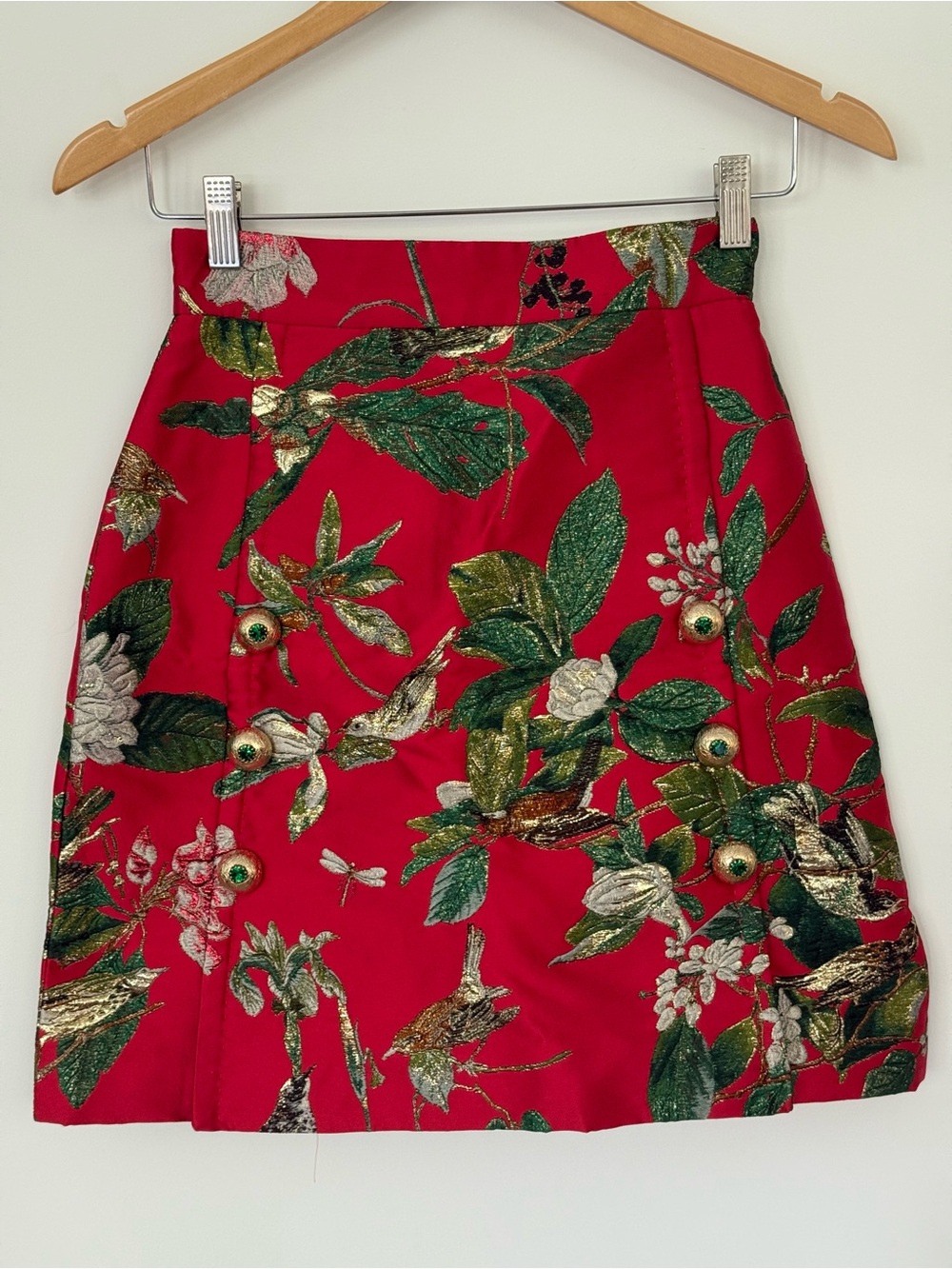 Dolce & Gabbana Red Floral Skirt